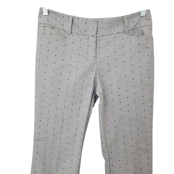 7th Avenue Design Studio Petite Polka Dot Straight-Leg Pants Womens Size 4P Gray - Picture 3 of 7